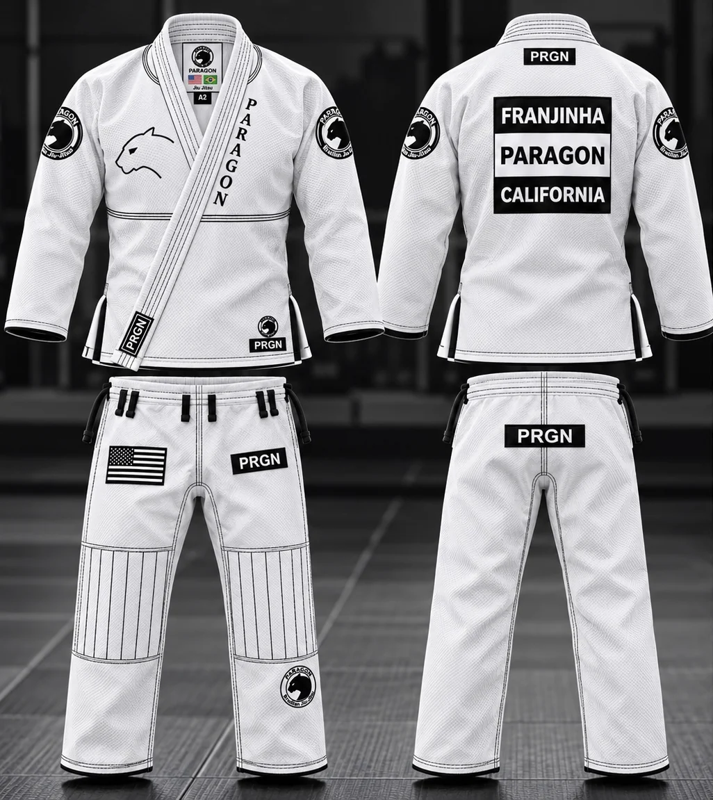 Adult Custom Gi in White / Black - Paragon BJJ official team merchandise