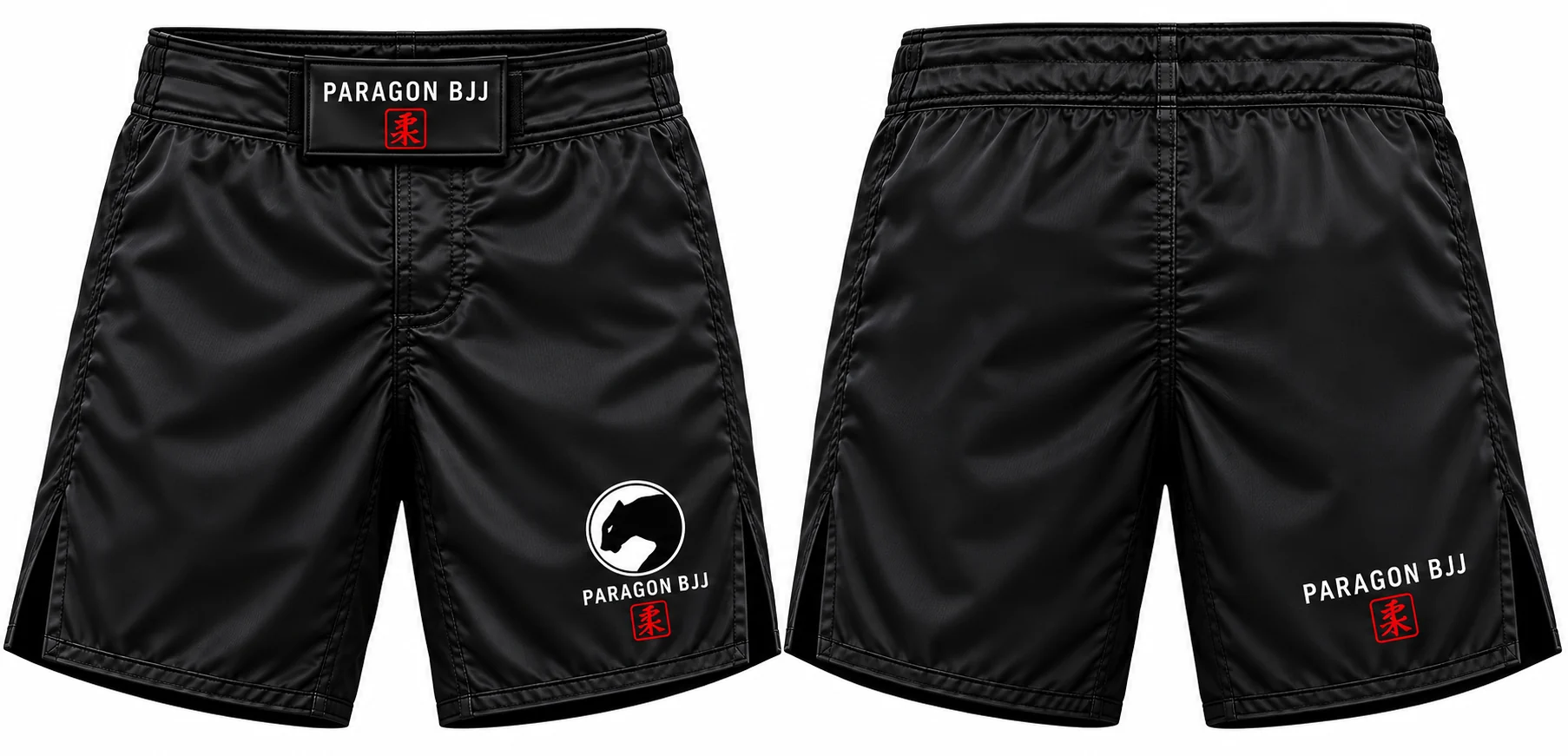 Adult No-Gi / Grappling Shorts in Black & White - Paragon BJJ official team merchandise
