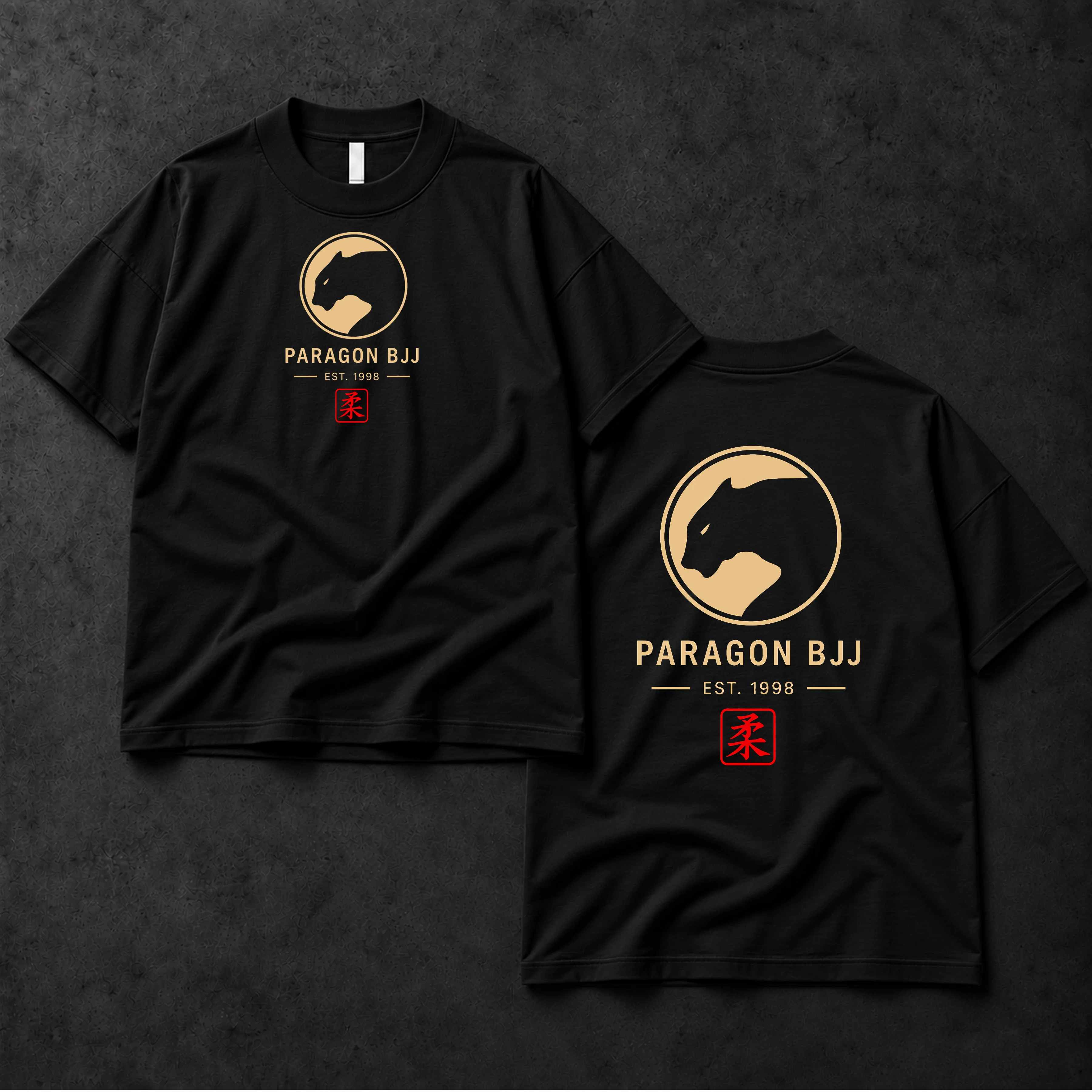 Youth Oversized T-Shirt in Black & Tan - Paragon BJJ official team merchandise