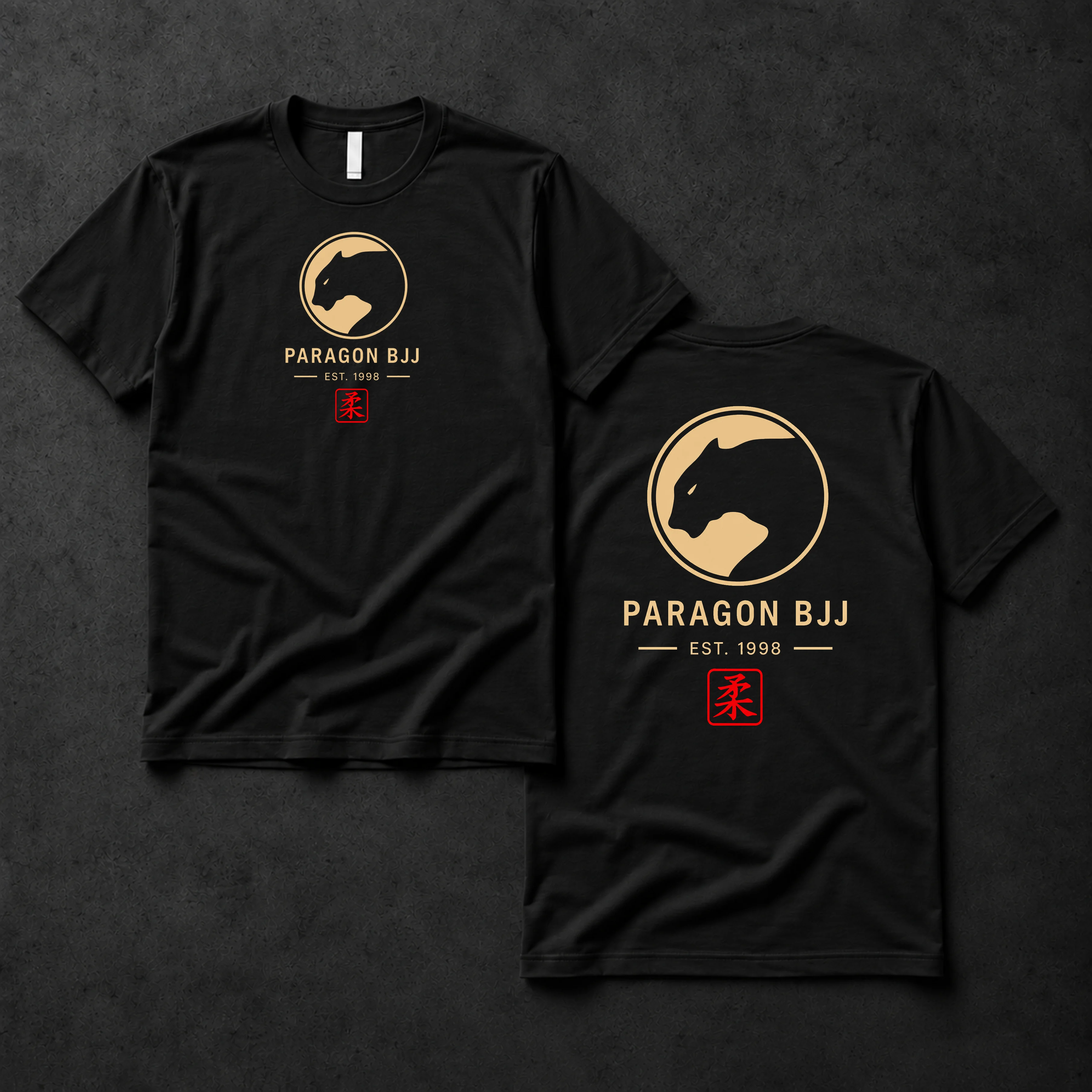 Adult T-Shirt in Black & Tan - Paragon BJJ official team merchandise