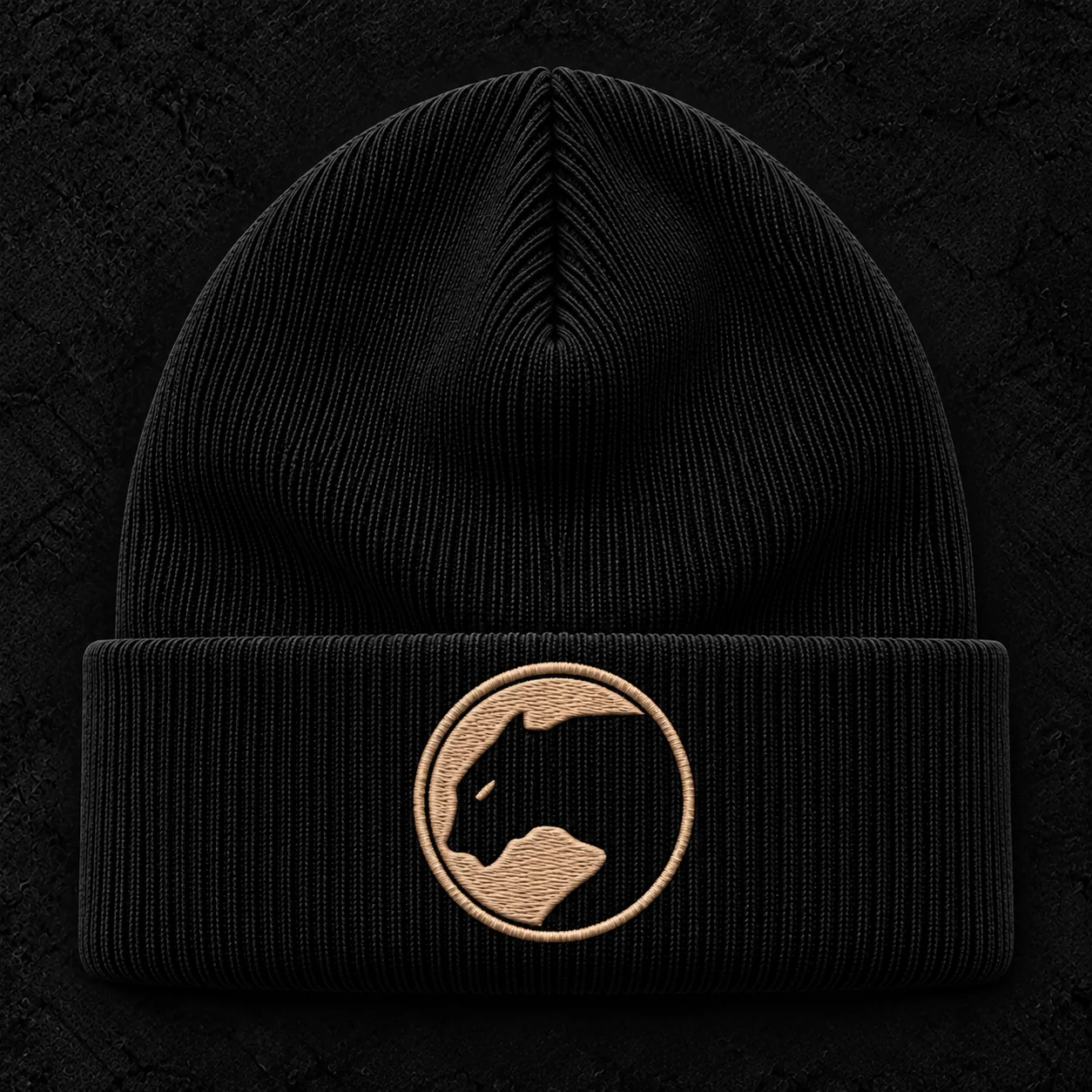 Embroidered Beanie in Black & Tan - Paragon BJJ official team merchandise