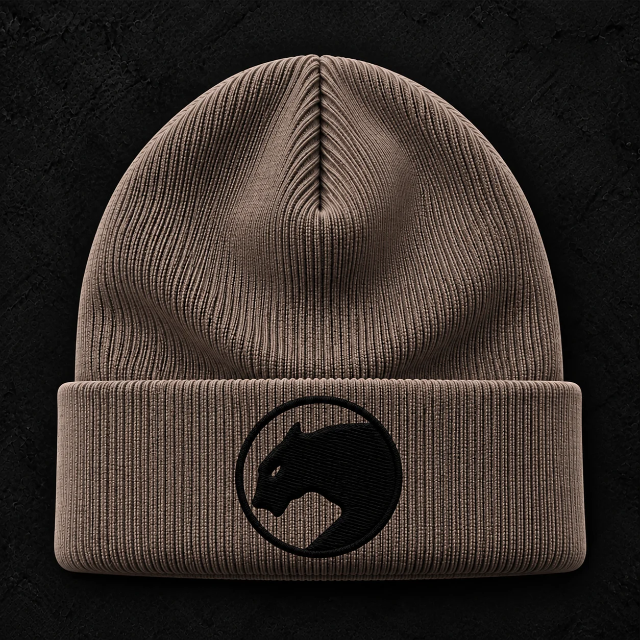 Embroidered Beanie in Tan / Black - Paragon BJJ official team merchandise