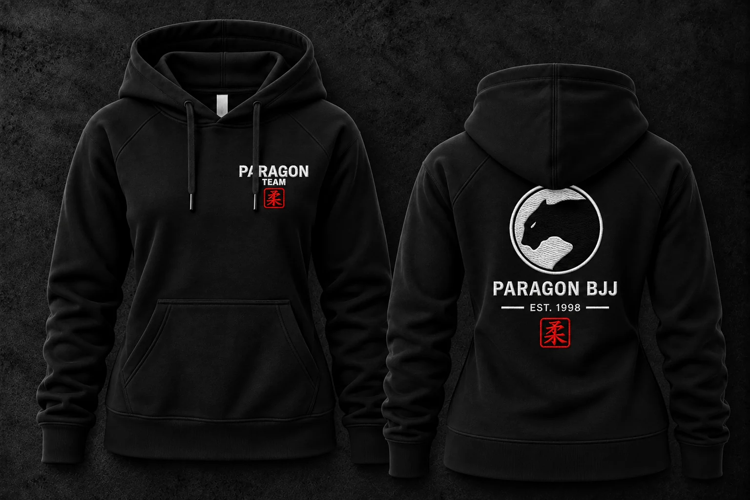 Women's Hoodie in Black & White - Paragon BJJ official team merchandise