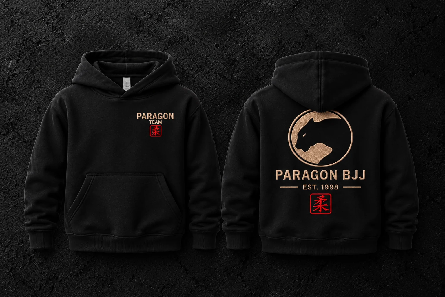 Youth Hoodie in Black & Tan - Paragon BJJ official team merchandise