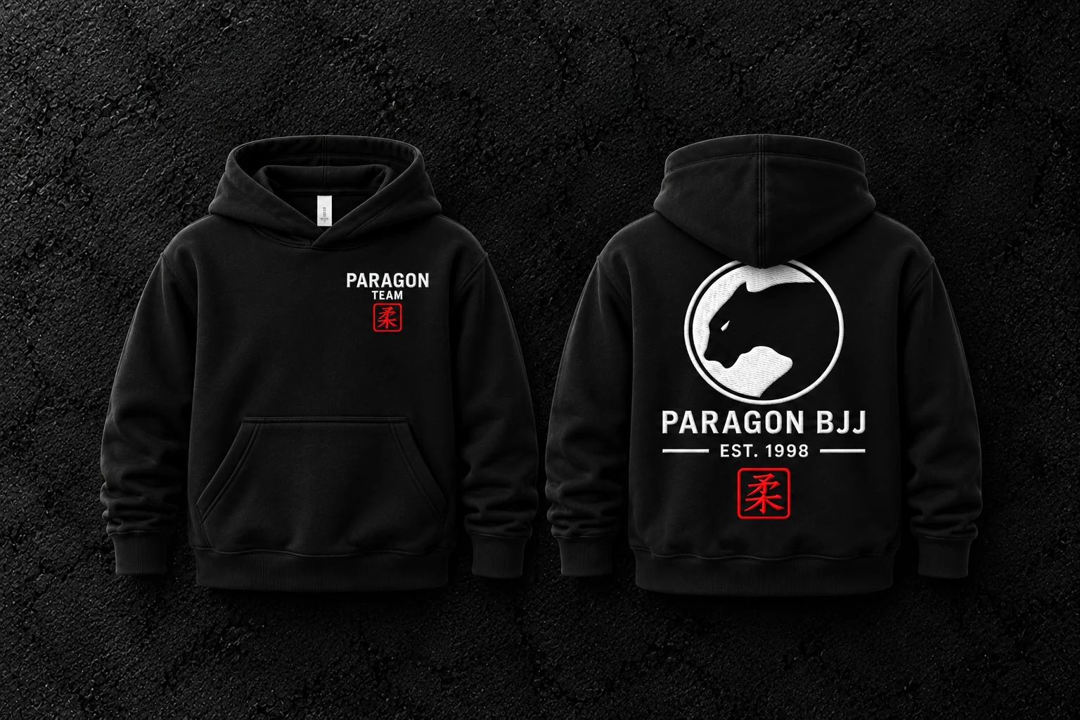 Youth Hoodie in Black & White - Paragon BJJ official team merchandise