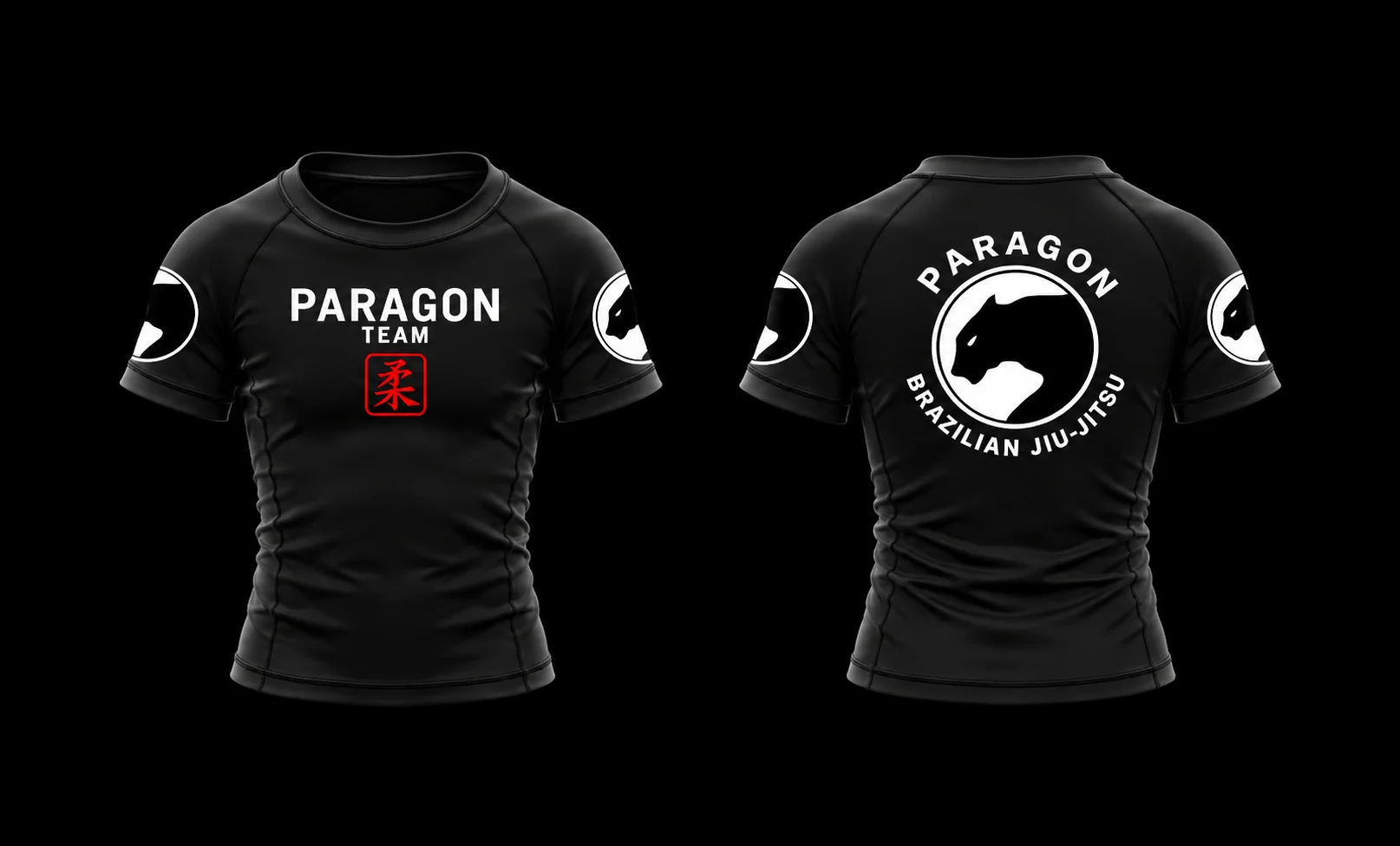 Youth Short Sleeve Rash Guard in Black & White - Paragon BJJ official team merchandise